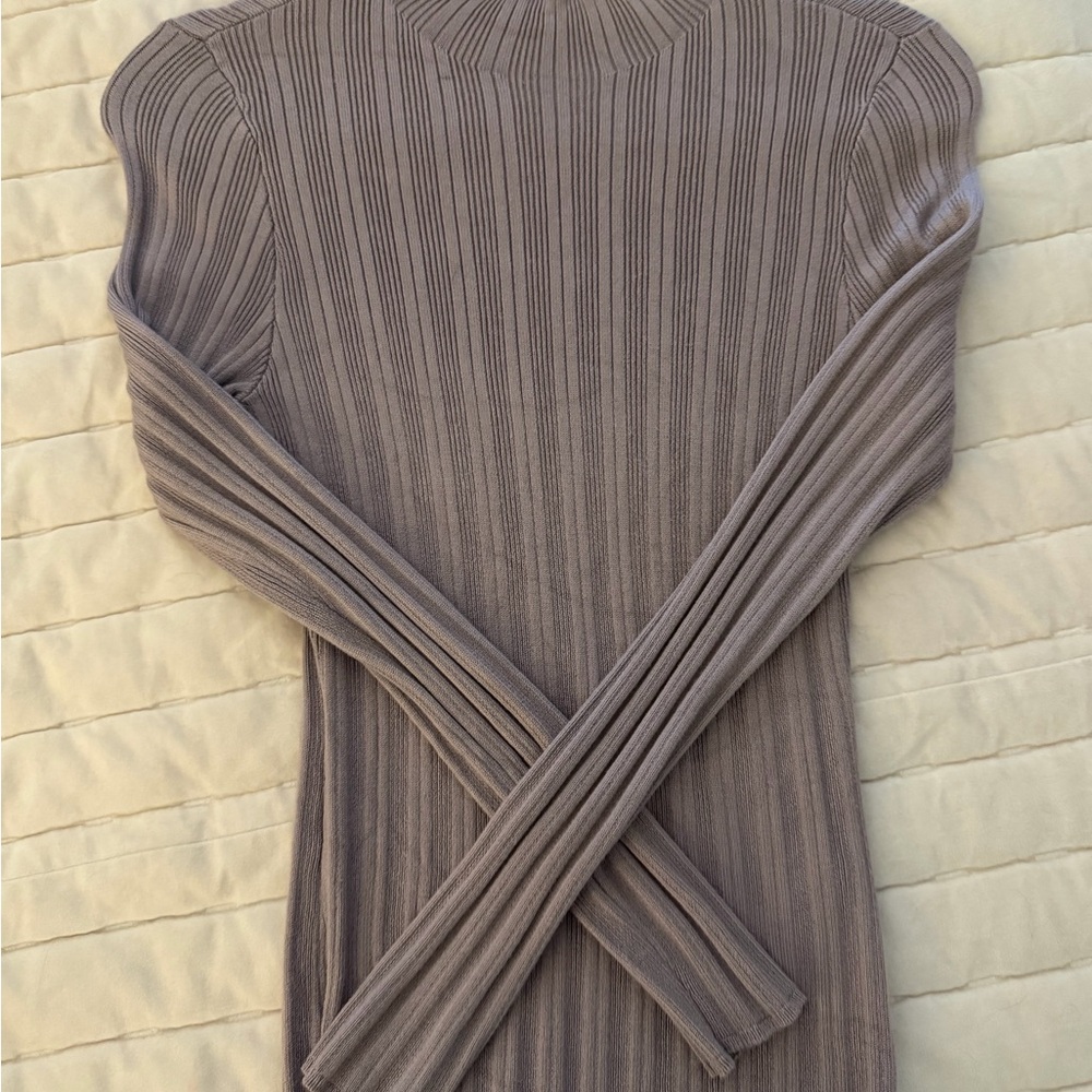 Abercrombie & Fitch Ribbed Knit Top in Brown